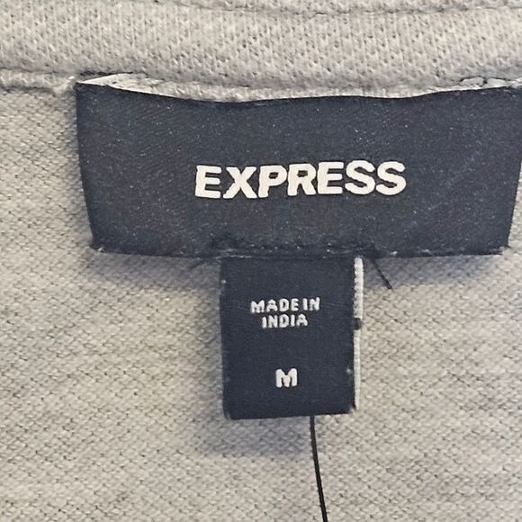 Express Men's Gray NWT Short Sleeve Pull Over Collar Shirt Medium - Picture 4 of 10